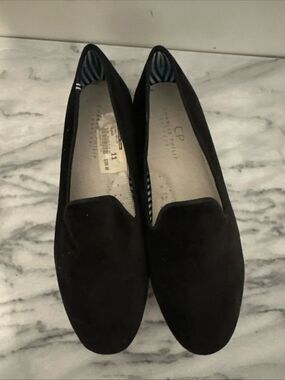 Charles Philip Milano black velvet slip on slippers men’s sz 11